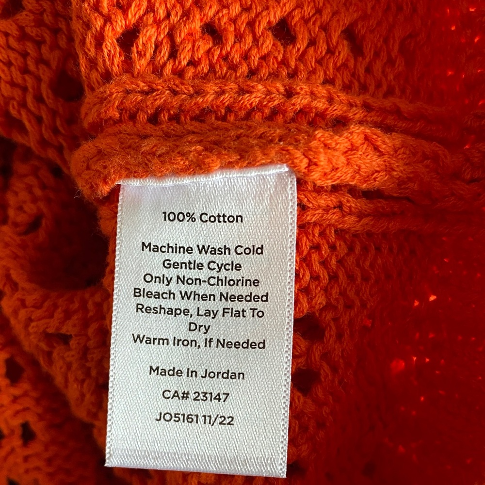 Talbots Bright Orange Crew Neck Sweater, Size XLP NWT - Picture 4 of 5